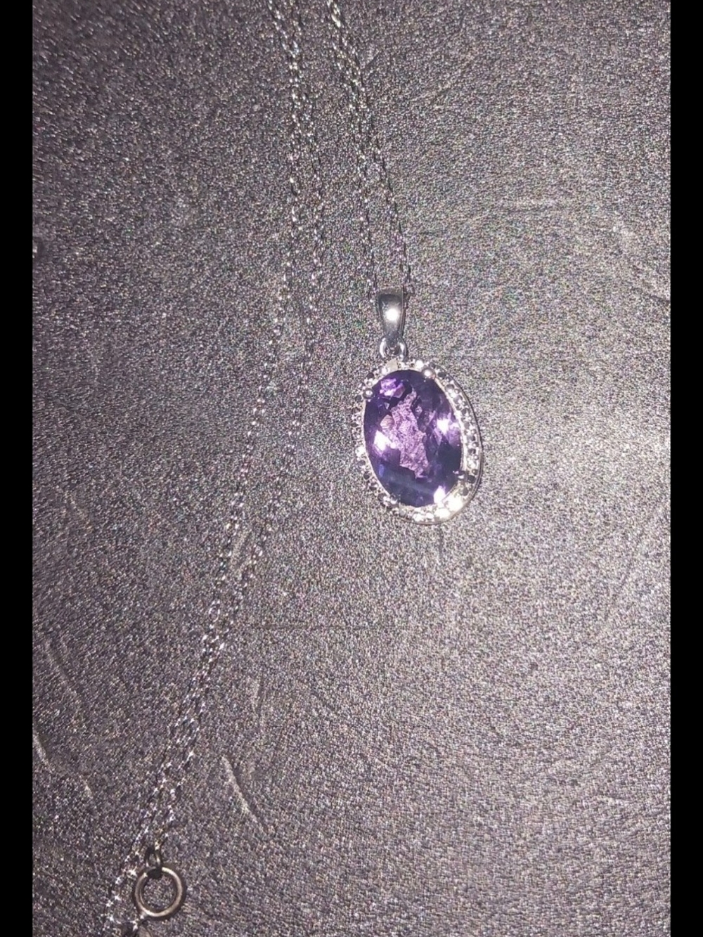 Vintage Sterling Silver 6.50ctw Amethyst Necklace